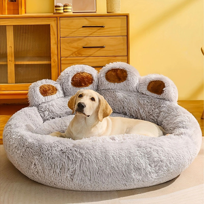 Tucker Murphy Pet Dog Bed Cat Pet Sofa Cute Bear Paw Shape Comfortable Cozy Pet Sleeping Beds For Small Medium And Large Dogs And Cats Soft Fluffy Faux Fur Cat Cushion